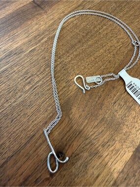 Sterling Silver script  Initial 'd’ initial Necklace